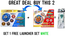Load image into Gallery viewer, SOLD OUT Beyblade Burst Dynamite Battle B-202 RB Vol 30 + Beyblade Burst B-201 Zest Achilles Customize Set- GET 1 (ONE) LAUNCHER SET FREE