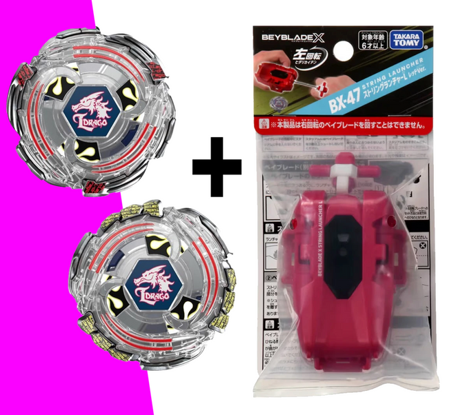 FORBIDDEN BUNDLE! LIGHTNING L-DRAGO 01+02+RED STRING LAUNCHER