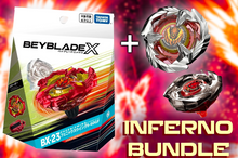 Load image into Gallery viewer, PRE ORDER INFERNO BUNDLE BEYBLADE X BX-23 PhoenixWing 9-60GF Starter + PhoenixFeather + BX-17 DranSword
