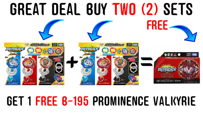2 (TWO)-Beyblade  Burst Dynamite Battle B-203 ULTIMATE FUSION DX SET-GET B-195 Prominence Valkyrie FREE